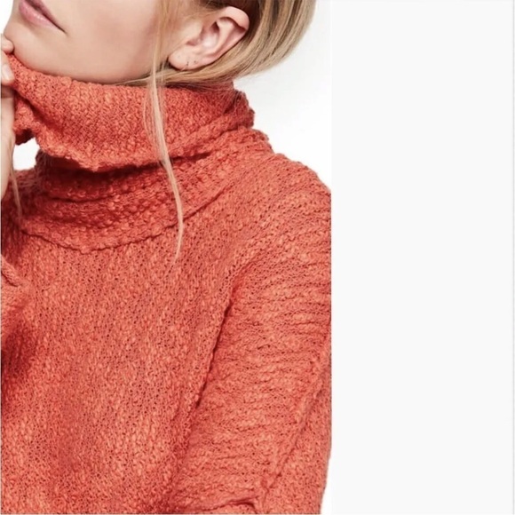 Free People Womens Big Easy Cowl Neck Pullover Sweater Red Sz L - Picture 2 of 16